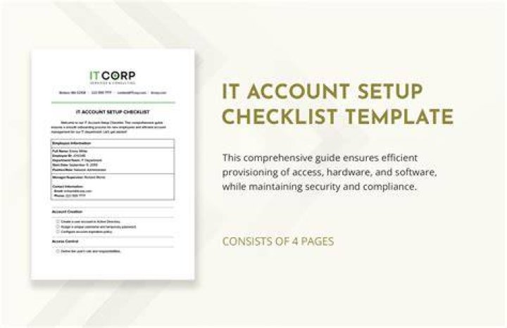 Account login setup checklist