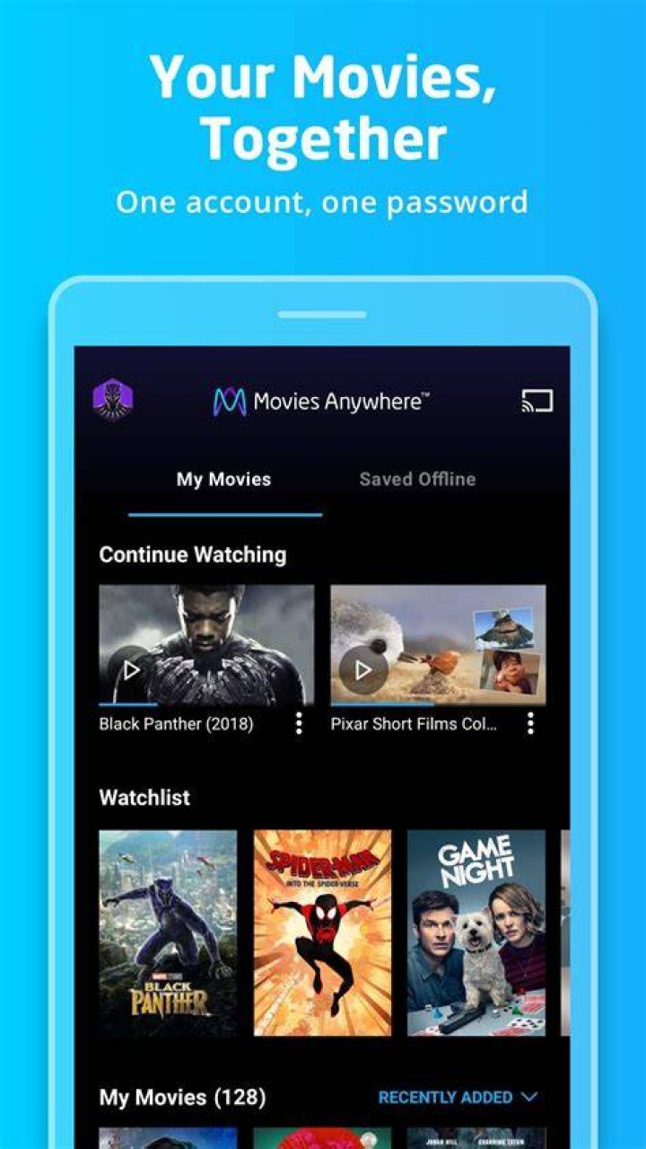 Linking accounts in Movies Anywhere on mobile